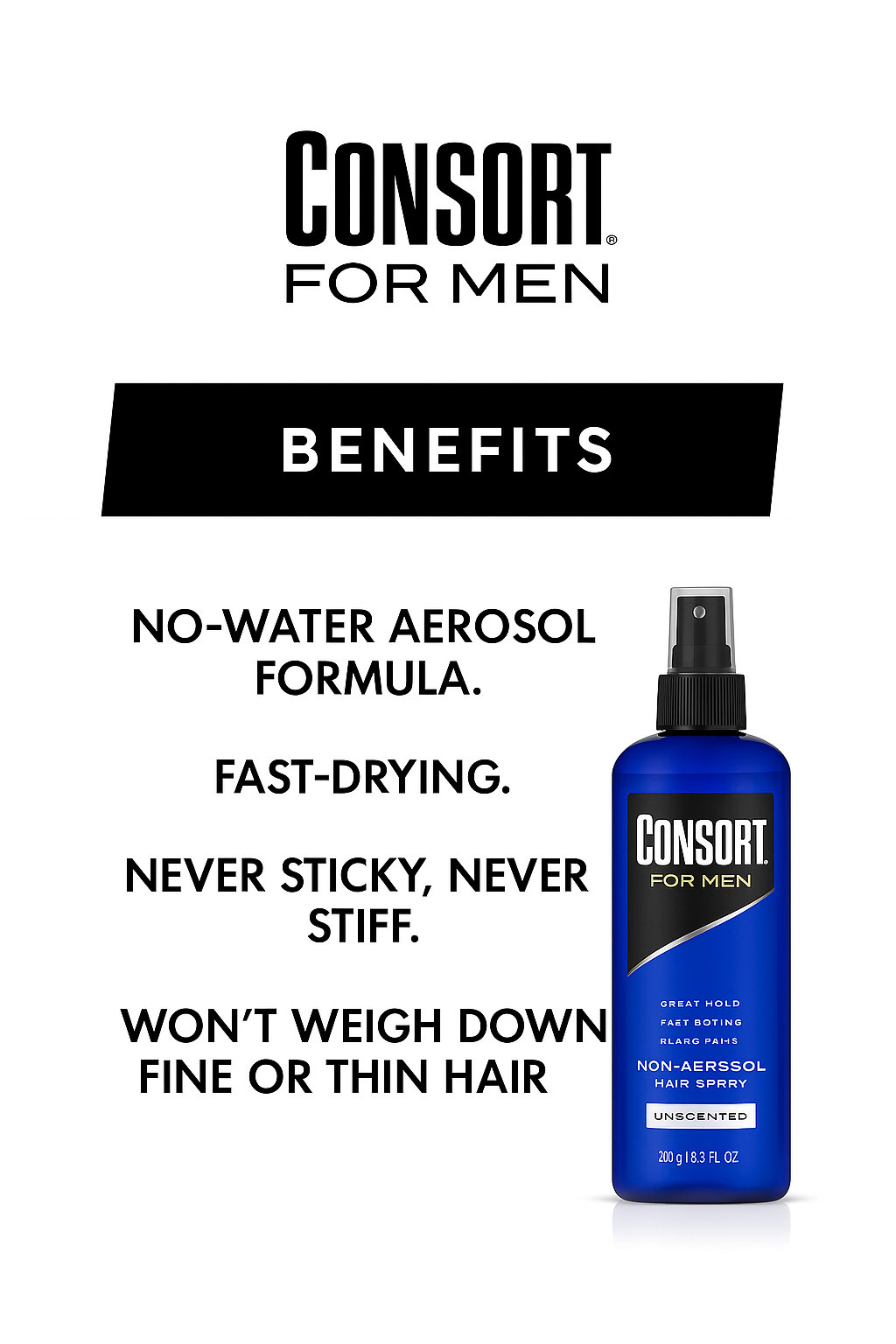 Consort Extra Hold Non-Aero Hair Spray Pump Unscented 8 Oz